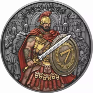 Srebrna moneta Leonidas Legendary Warriors 1 uncja srebra Antique Color