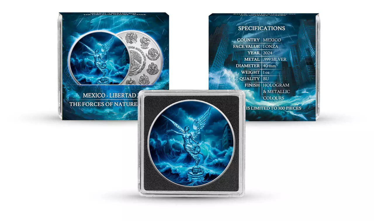 Srebrna moneta Water The Forces of Nature Mexico Libertad 1 uncja srebra 2024 - obrazek 3
