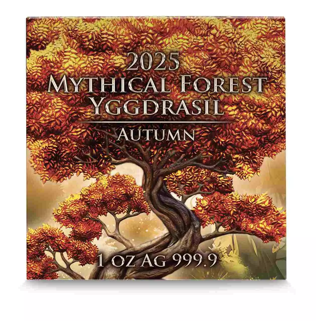 Srebrna moneta Yggdrasil Autumn Mythical Forest 1 uncja srebra 2025 - obrazek 4