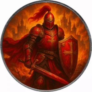 Srebrna moneta Amerykański Orzeł 1 uncja srebra 2025 Knights of Honour Crimson Crusader