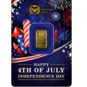 Złota Sztabka Germania Mint Gold Minted Bar 1 g 4th of July