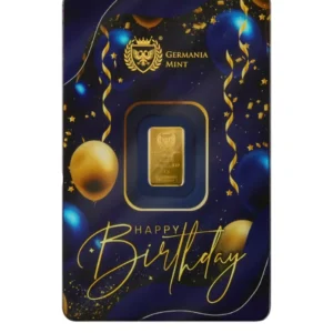 Złota Sztabka Germania Mint Gold Minted Bar 1 g Happy Birthday