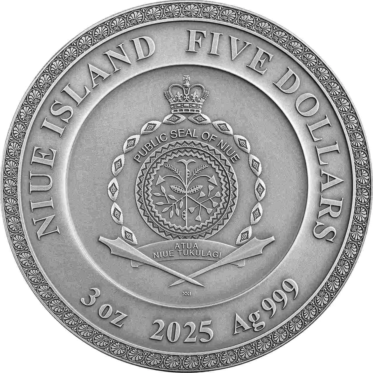 Srebrna moneta Apollo Divine Faces of the Sun 3 uncje srebra 2025 - obrazek 6