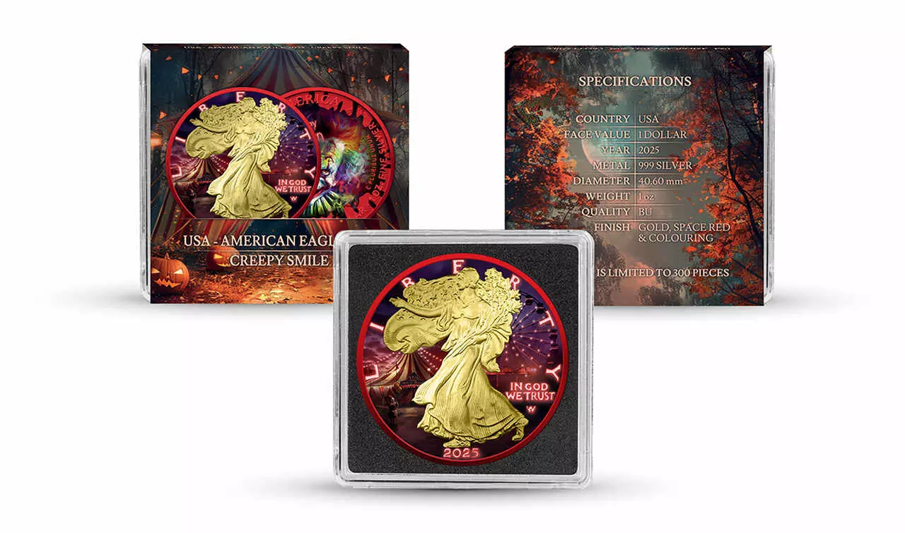 Srebrna moneta Creepy Smile American Eagle 1 uncja srebra 2025 - obrazek 5