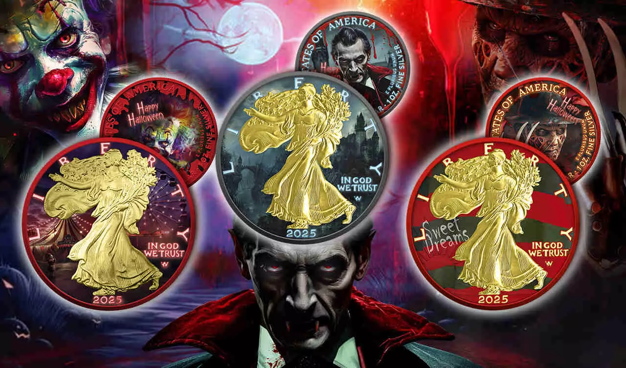 Srebrna moneta Creepy Smile American Eagle 1 uncja srebra 2025 - obrazek 2