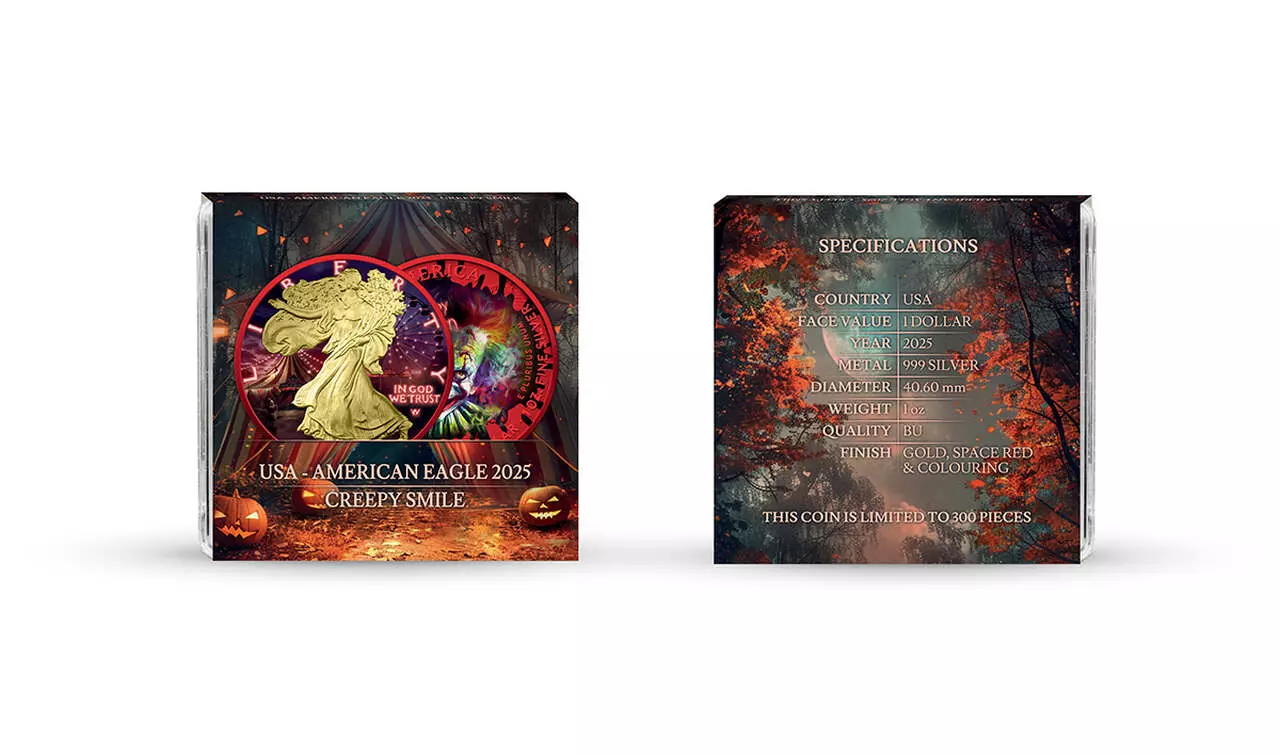 Srebrna moneta Creepy Smile American Eagle 1 uncja srebra 2025 - obrazek 6
