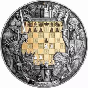 Srebrna moneta King's Gambit Chess Battle 3 uncje srebra 2025