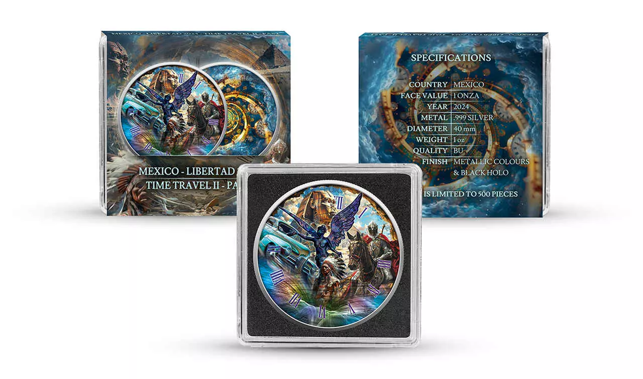 Srebrna moneta Past Time Travel Mexico Libertad 1 uncja srebra 2024 - obrazek 5