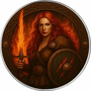 Srebrna moneta Amerykański Orzeł 1 uncja srebra 2025 Freya Flameheart The Vikings