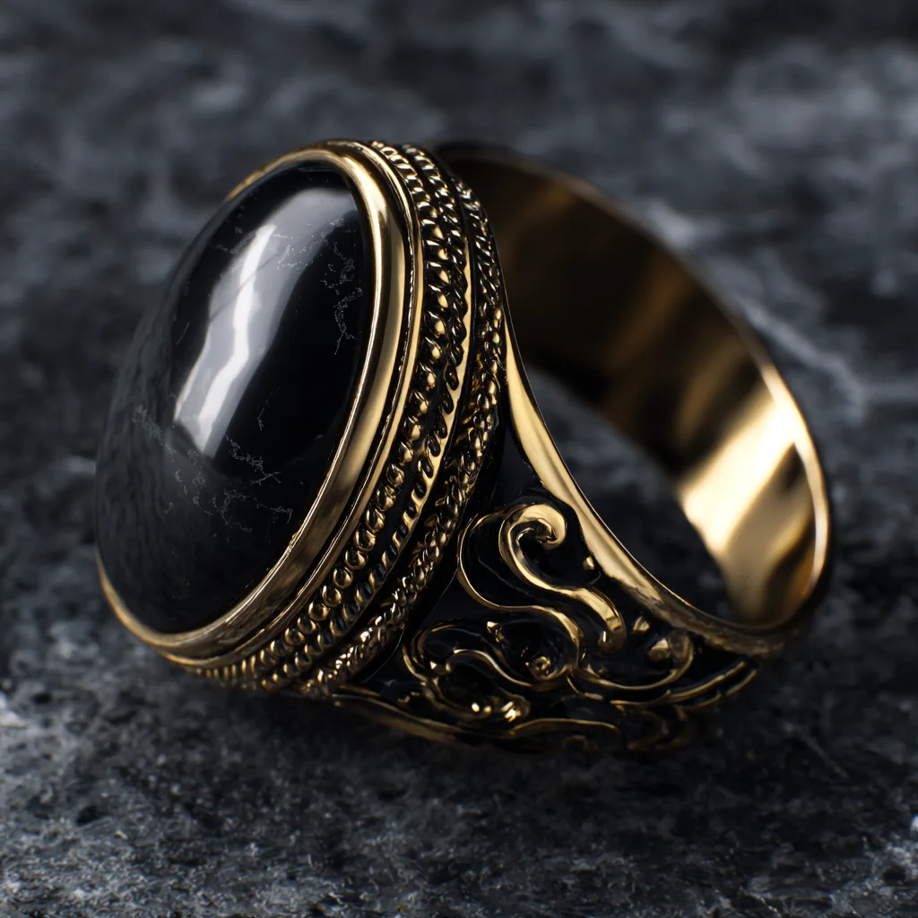Czarne złoto – nowoczesny pierścionek o eleganckim wyglądzie