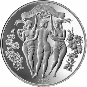 Srebrna moneta The Three Graces Celestial Beauty 1 uncja srebra 2025 BU