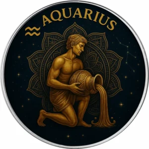 Srebrna moneta Amerykański Orzeł 1 uncja srebra 2025 Zodiac Series: Aquarius