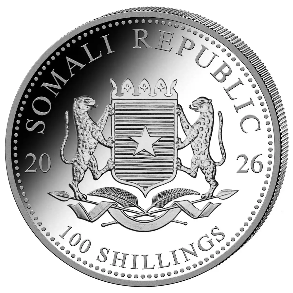 Słoń Somalijski African Wildlife 1 uncja Srebra 2026 Kolorowany