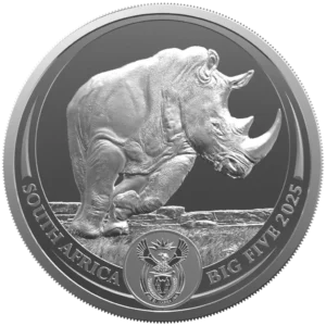 Srebrna moneta Big Five III Rhino 1 uncja Srebra 2025