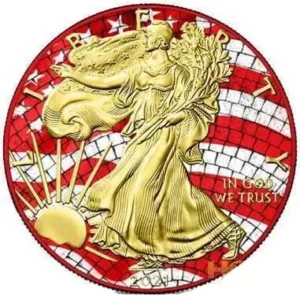 Srebrna moneta Amerykański Orzeł 1 uncja Srebra 2021 Mosaic Space Red Edition