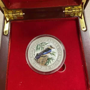 Srebrna moneta Kookaburra 1 uncja Srebra 2015 Kolorowana