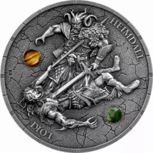 Srebrna moneta Ragnarök Loki and Heimdall 2 uncje srebra 2025 UHR