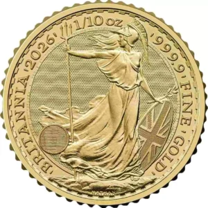 Złota moneta Britannia 1/10 uncji Złota 2026