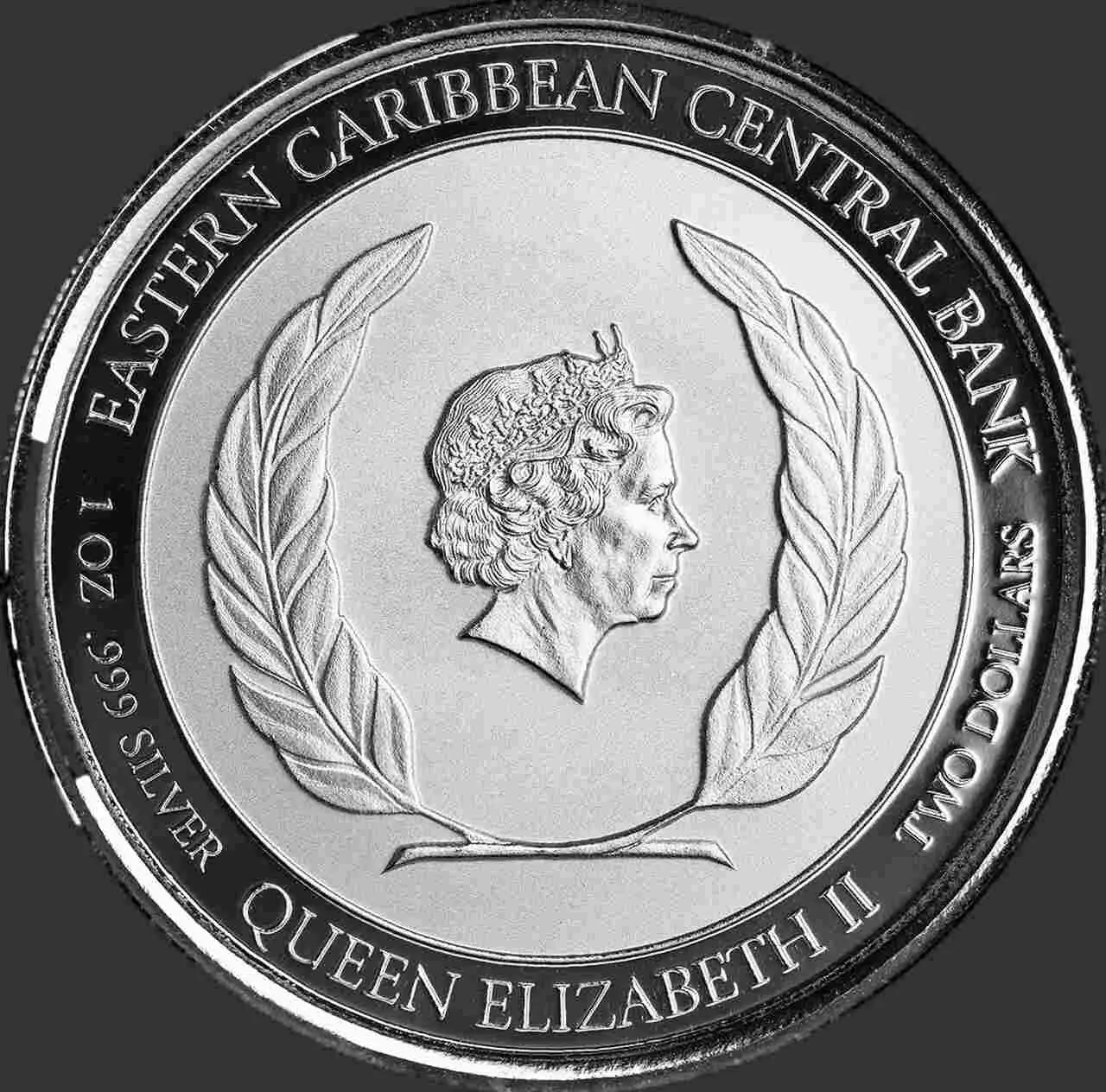 Srebrna moneta Antigua and Barbuda Coat of Arms 1 uncja 2022 - obrazek 2