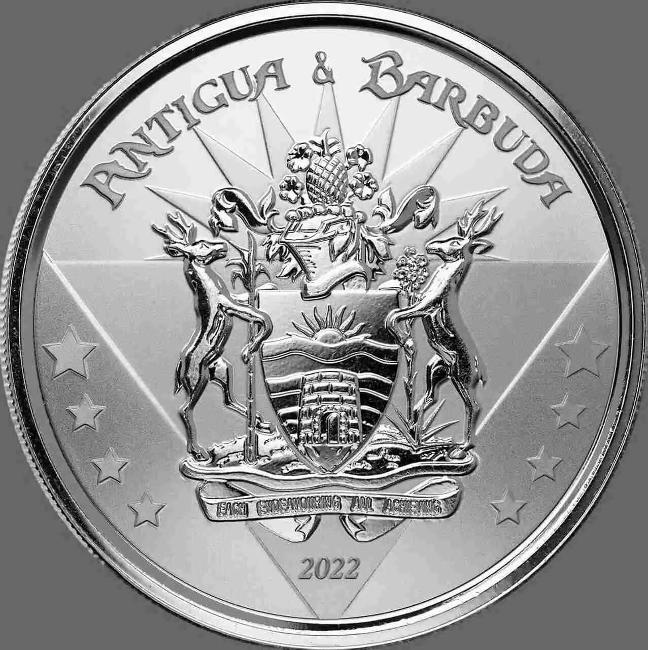 Srebrna moneta Antigua and Barbuda Coat of Arms 1 uncja 2022