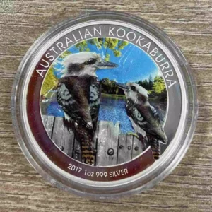 Srebrna moneta Kookaburra 1 uncja Srebra 2017 Kolorowana 3D