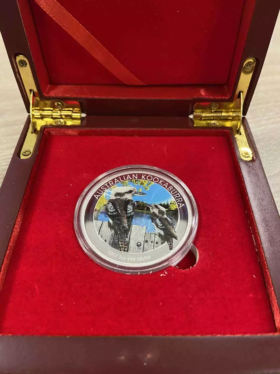Srebrna moneta Kookaburra 1 uncja Srebra 2017 Kolorowana 3D - obrazek 3