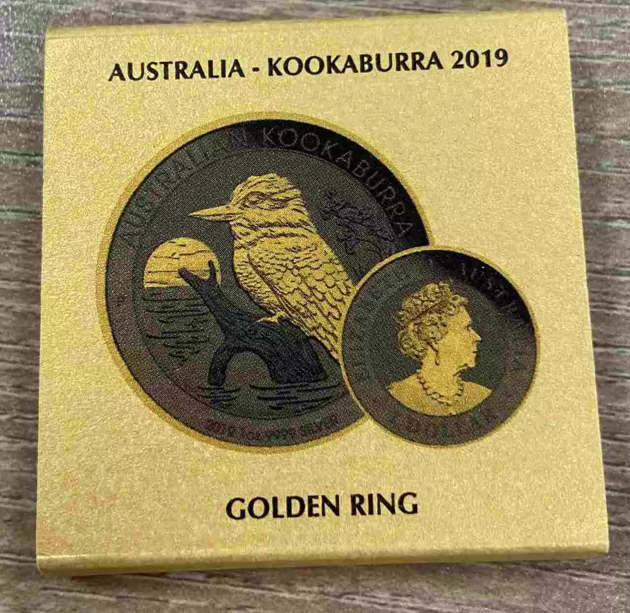 Srebrna moneta Kookaburra 1 uncja Srebra 2019 Golden Ring - obrazek 3
