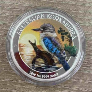 Srebrna moneta Kookaburra 1 uncja Srebra 2019 Kolorowana