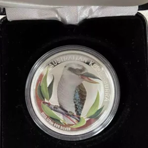 Srebrna moneta Kookaburra 1.2 uncji srebra 2012 Kolorowana