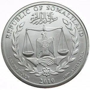 Srebrna moneta Year of Tiger Somalia 1 uncja srebra 2010 - obrazek 2