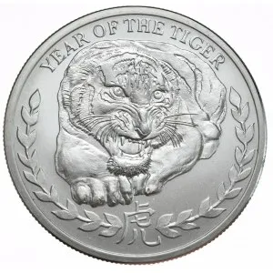 Srebrna moneta Year of Tiger Somalia 1 uncja srebra 2010