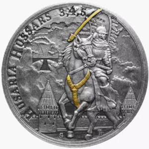 Srebrny medal Husaria IV 1 uncja srebra Antique Gold