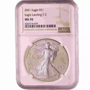Srebrna moneta Amerykański Orzeł 1 uncja Srebra 2021 NGC MS70