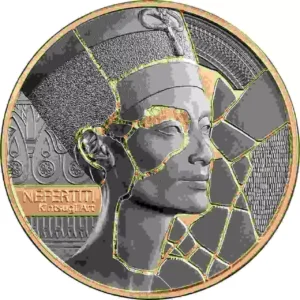 Srebrna moneta Nefertiti Kintsugi Art 2 uncje srebra