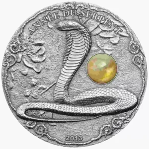 Srebrna moneta Togo Year of the Snake 2 uncje srebra 2013 Antique Finish