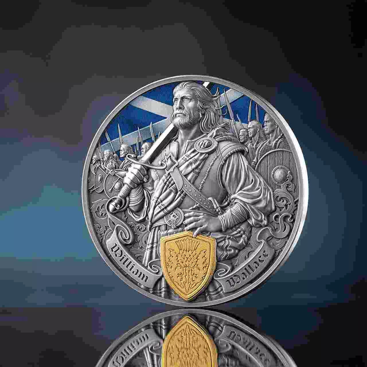 Srebrna moneta William Wallace Legends of Battlefield 2 uncje srebra 2026 - obrazek 5