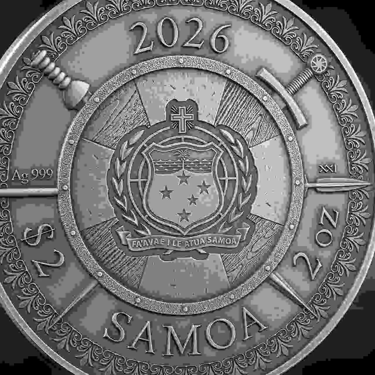 Srebrna moneta William Wallace Legends of Battlefield 2 uncje srebra 2026 - obrazek 4