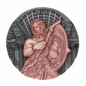 Srebrna moneta Zeus Bogowie Olimpu 2 uncje srebra 2017