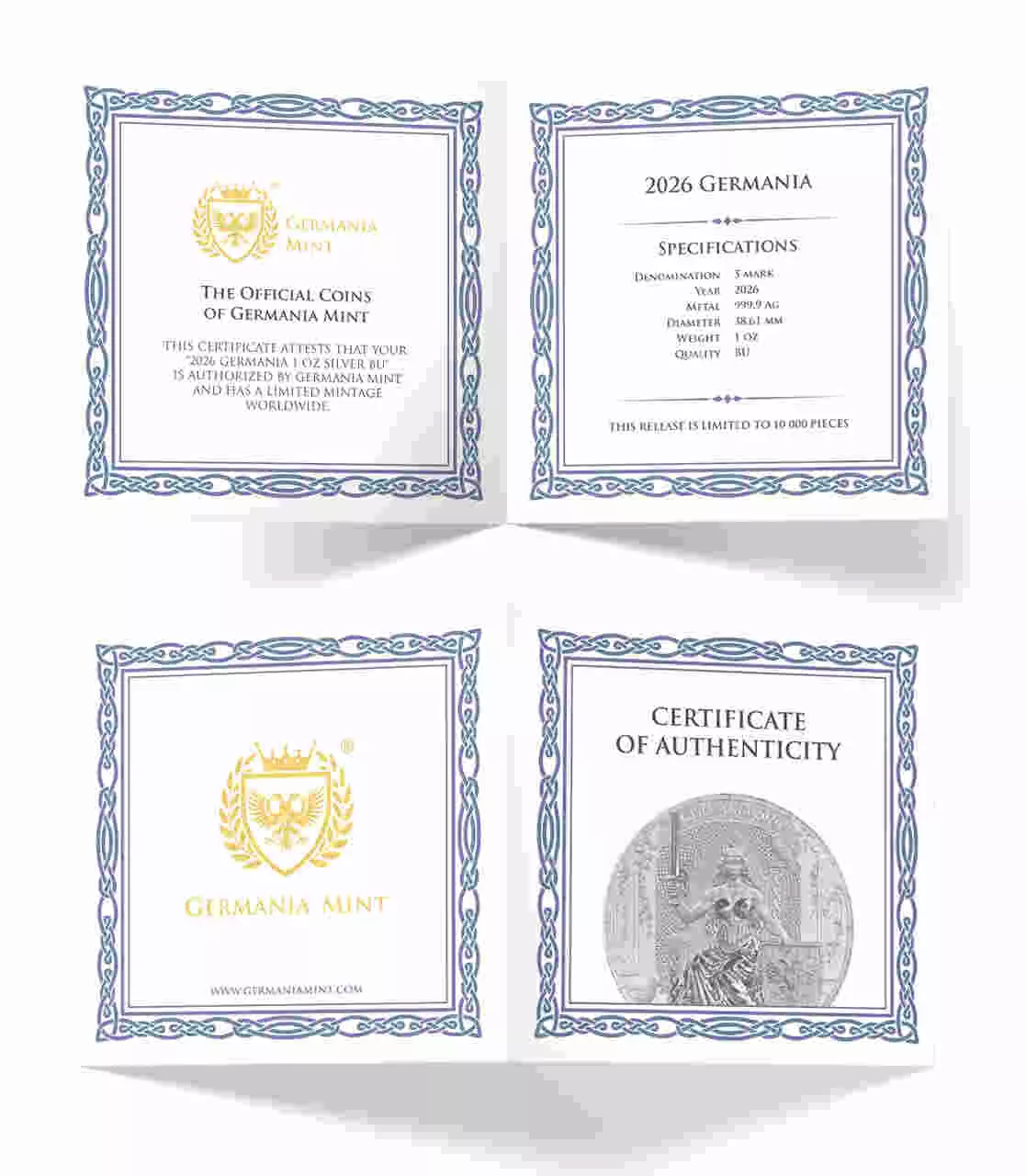 Srebrna moneta Germania 1 uncja srebra 2026 PROOF - obrazek 3