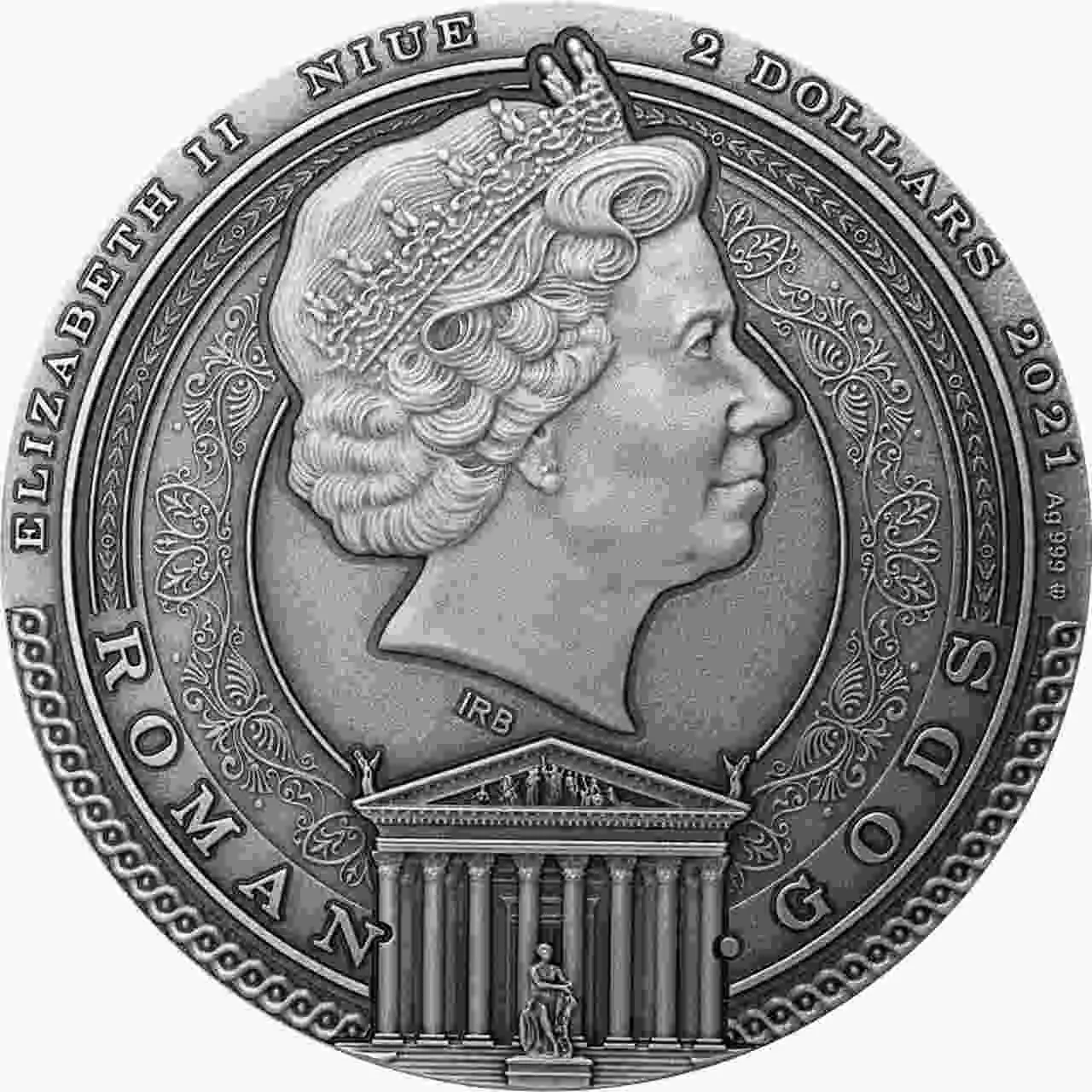 Srebrna moneta Mars Roman Gods 2 uncje srebra 2021 - obrazek 3