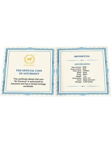 Srebrna moneta Sir Perceval Camelot 1 uncja srebra 2026 - obrazek 3