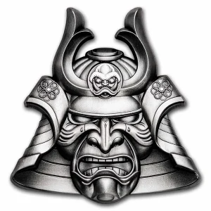 Srebrna moneta Samurai Mask Ancient Warriors 2 uncje srebra 2021
