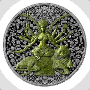 Srebrna moneta Durga Cameroon 1 uncja srebra 2026 Dark Ruthenium Gilded