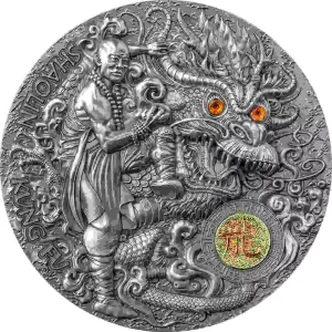 Srebrna moneta Shaolin Kung Fu Dragon 2 uncje srebra 2023