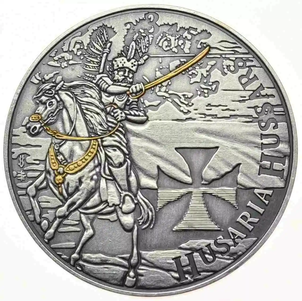 Zestaw 3 medali Husaria 1 uncja srebra Antique Gold edycje II, III i IV - obrazek 4