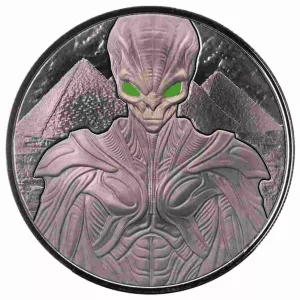 Srebrna moneta Alien 1 uncja Srebra 2025 Rhodium Plated