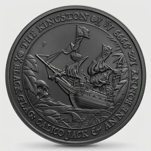 Srebrna moneta The Kingston Black Flag 1 uncja srebra 2024 Antique