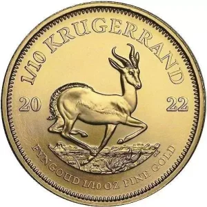 Złota moneta Krugerrand 1/10 uncji złota lata losowe