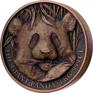 Miedziana moneta Giant Panda 1 kg miedzi 2023