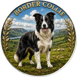 Srebrna moneta Amerykański Orzeł Border Collie 1 uncja srebra 2026